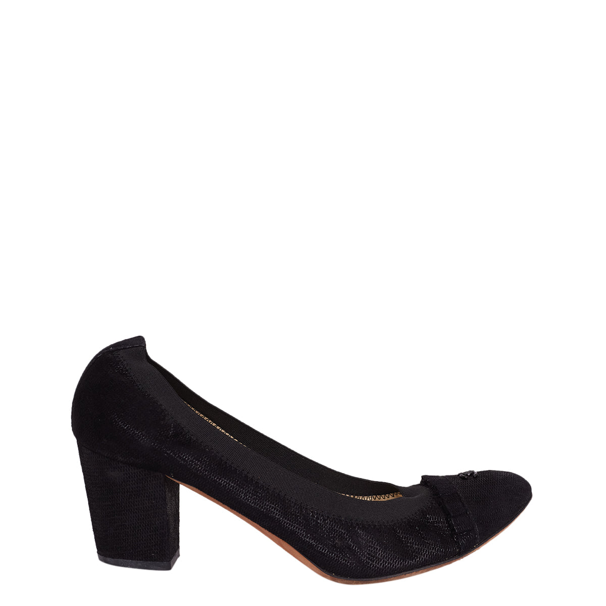 Sapato Chanel Preto c/ Elástico Tam. 37,5 Br