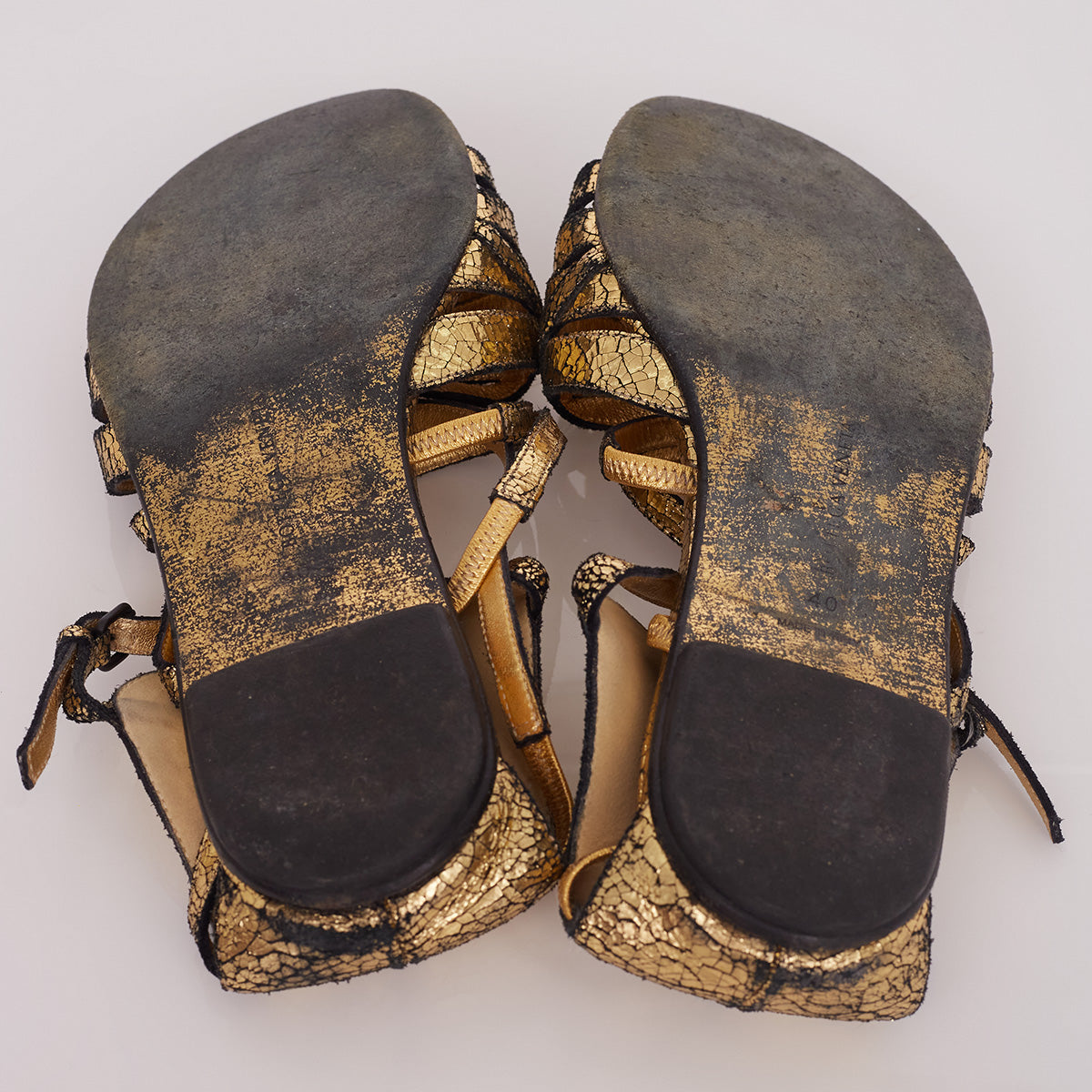 Sandália Bottega Veneta Dourada Tam. 38,5 Br