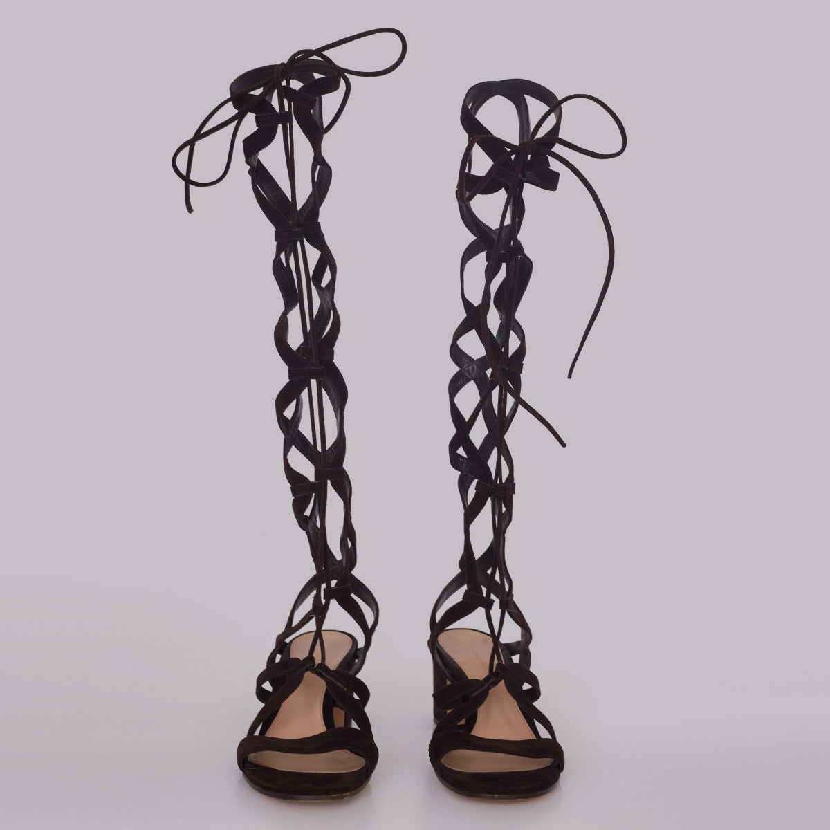 Sandália Gianvito Rossi Gladiadora Marrom Tam. 38 Br