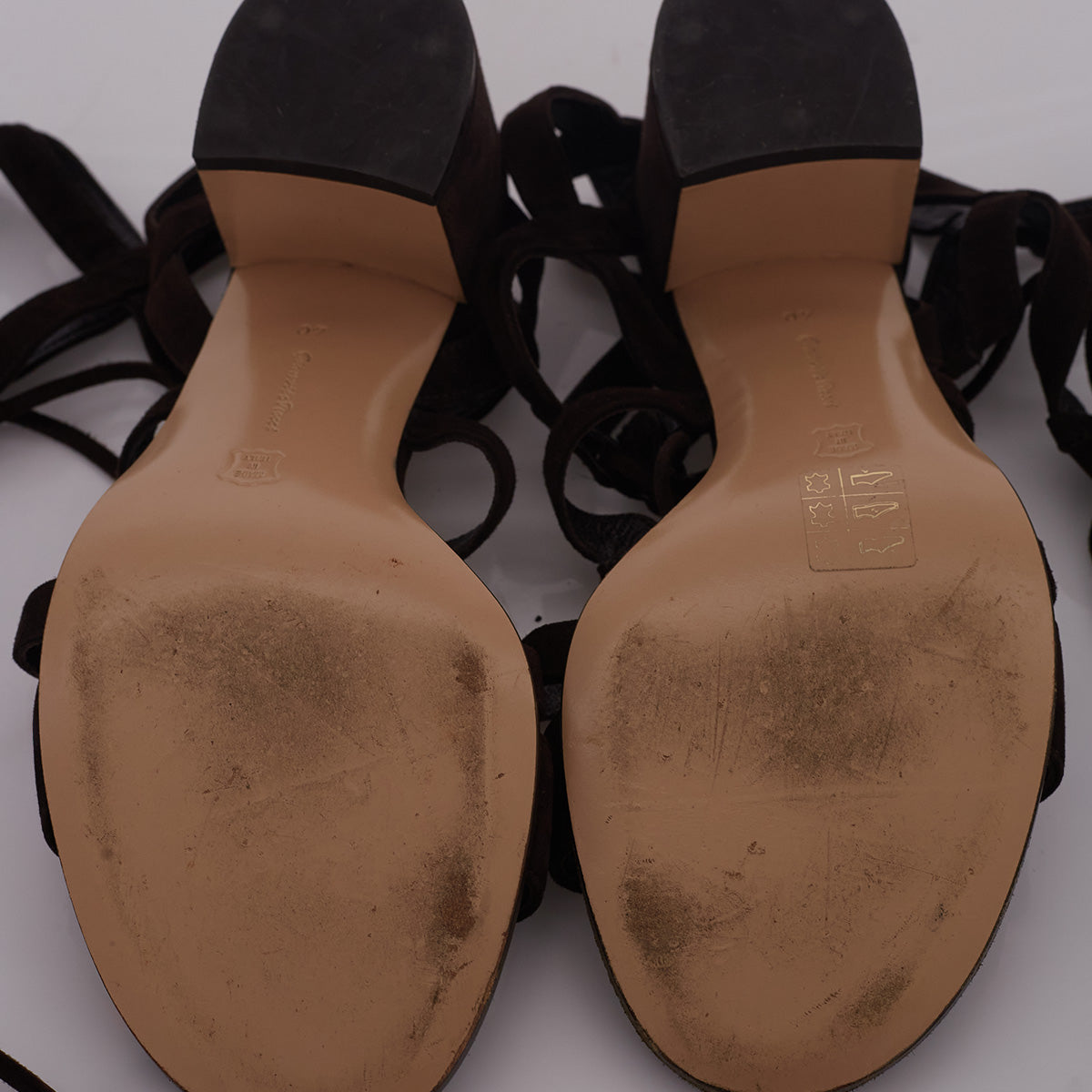 Sandália Gianvito Rossi Gladiadora Marrom Tam. 38 Br