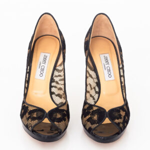 Peep Toe Jimmy Choo Luna Lace Preto Tam.40