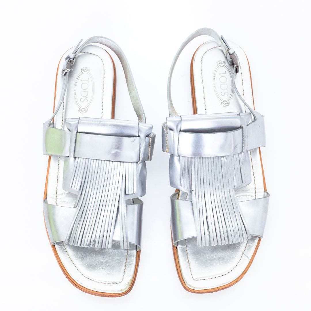Rasteirinha Tod’s Prata Tam. 39