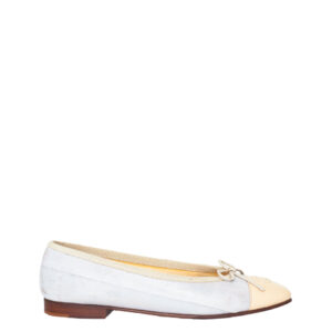 Sapatilha Chanel Gelo c/ Ponta Bege Tam. 37,5