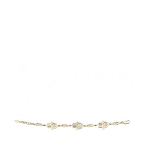 Pulseira Guerreiro Hamsa Ouro Branco 18k e Diamantes