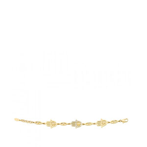 Pulseira Guerreiro Hamsa Ouro Amarelo 18k e Diamantes