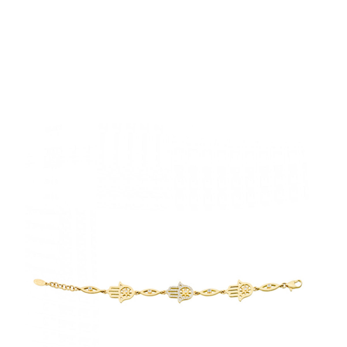 Pulseira Guerreiro Hamsa Ouro Amarelo 18k e Diamantes