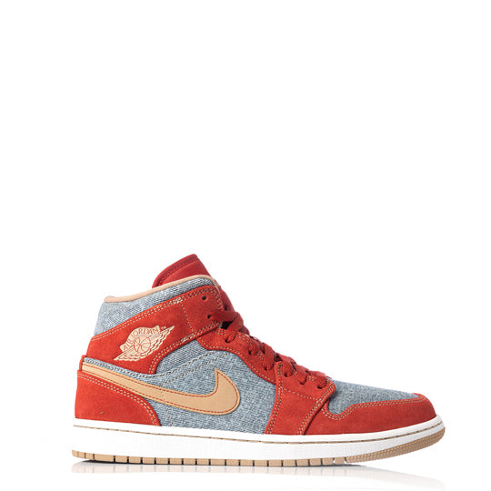 Tênis Air Jordan Vermelho e Azul jeans c/ cano alto Tam. 41 Br
