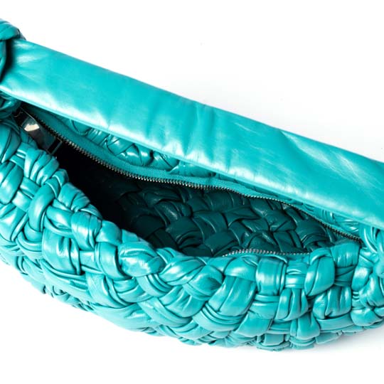 Bolsa Bottega Veneta Banana Hobo Azul Turquesa