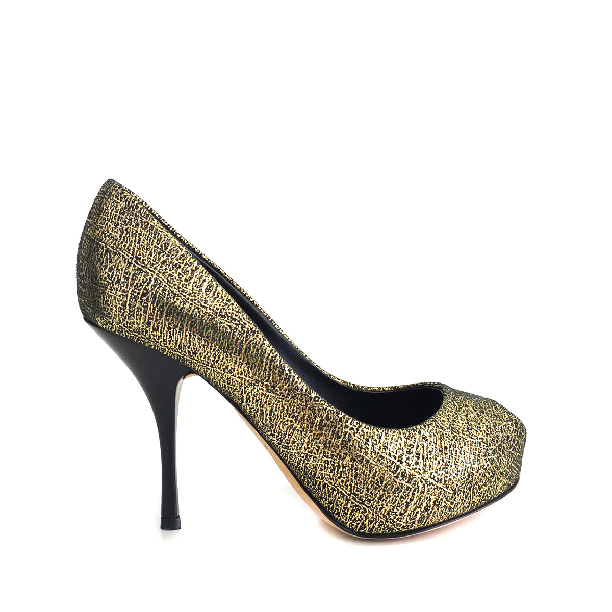 Sapato Giuseppe Zanotti Dourado e Preto Tam. 35