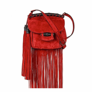 Bolsa Gucci Fringe Bamboo Vermelha