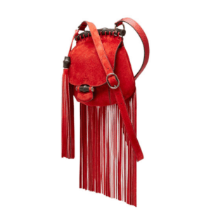 Bolsa Gucci Fringe Bamboo Vermelha