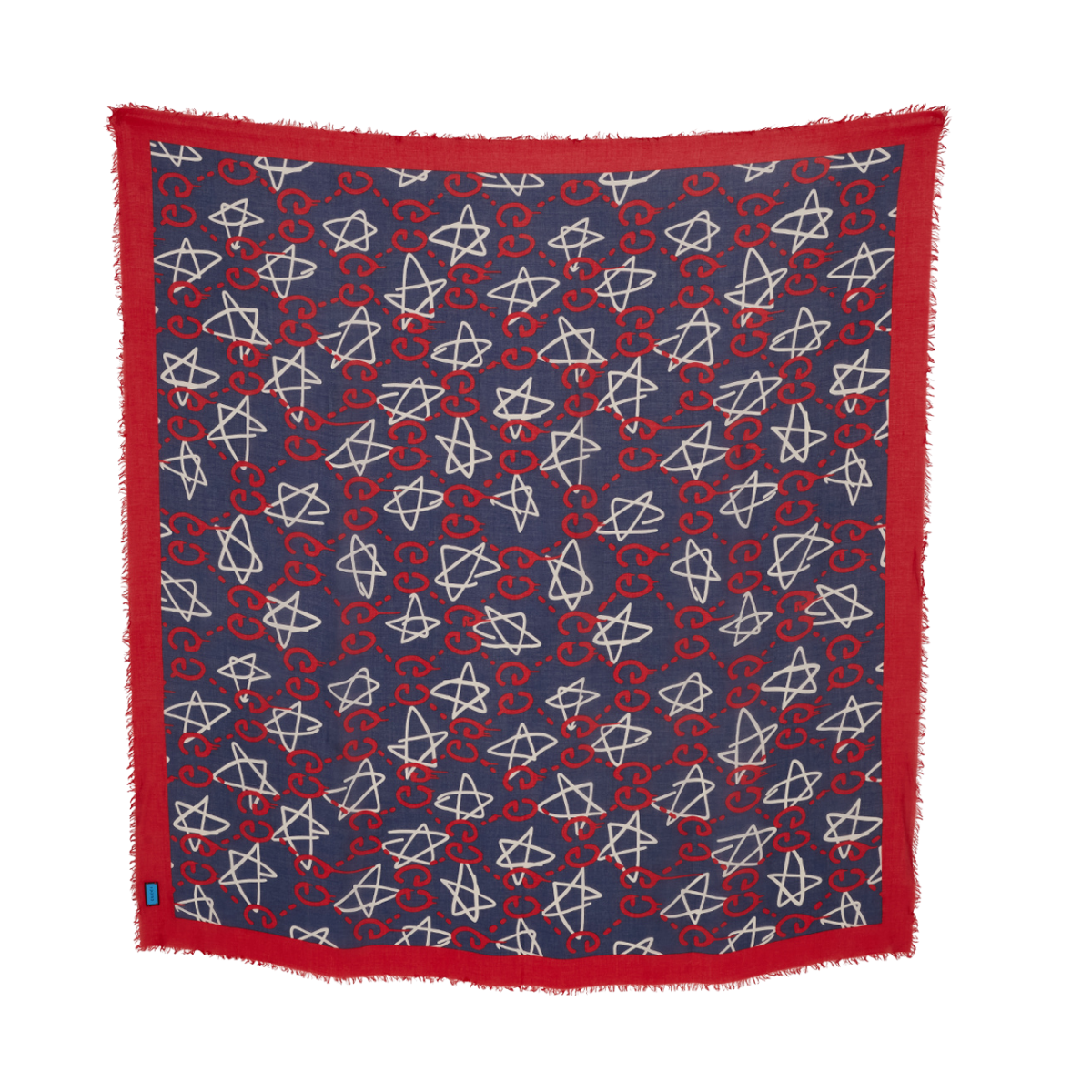 Lenço Gucci Azul Estampado