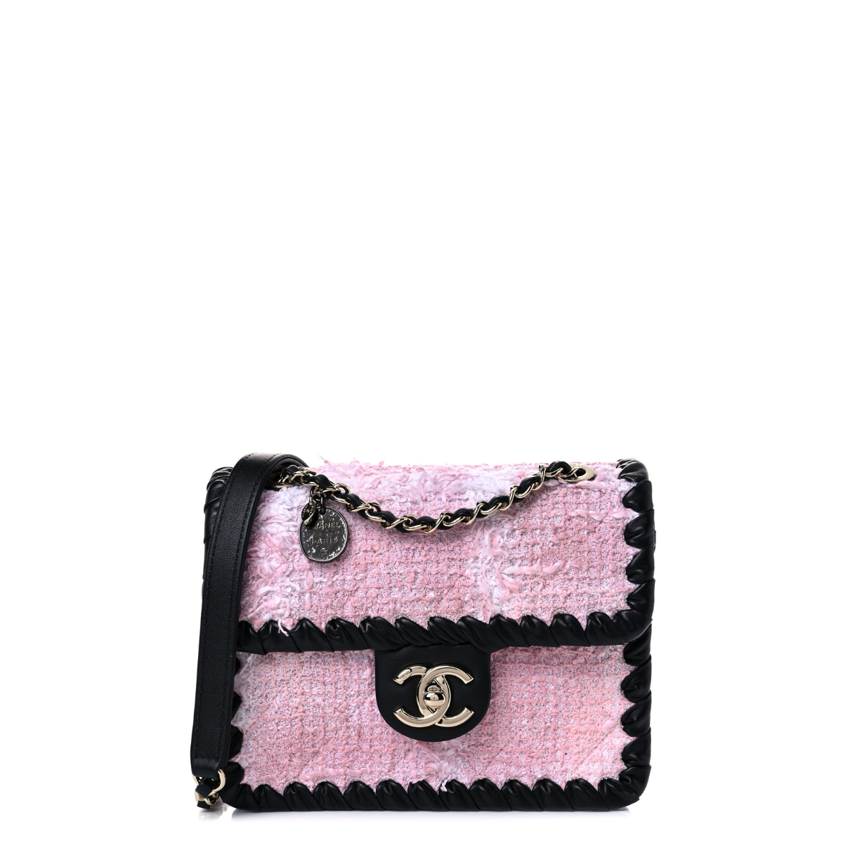 Bolsa Chanel Mini My Own Flap Tweed Rosa