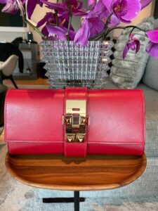 Clutch Hermès Médor Leather Vermelha 24 cm