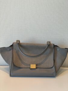 Bolsa Celine Trapeze Marrom Texturizada Média