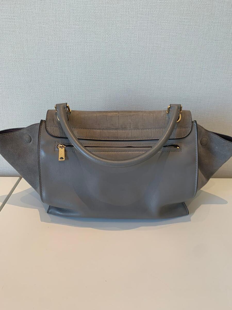 Bolsa Celine Trapeze Marrom Texturizada Média