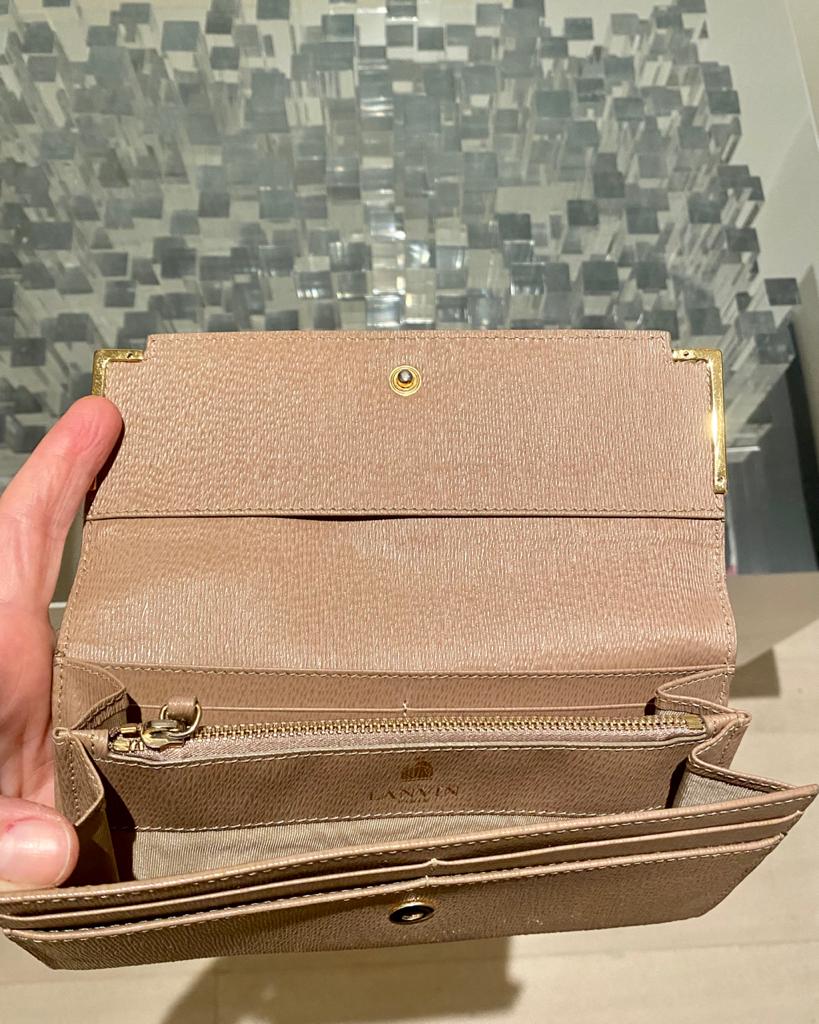 Carteira Lanvin Bege com Dourado