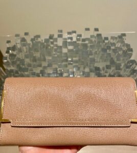 Carteira Lanvin Bege com Dourado