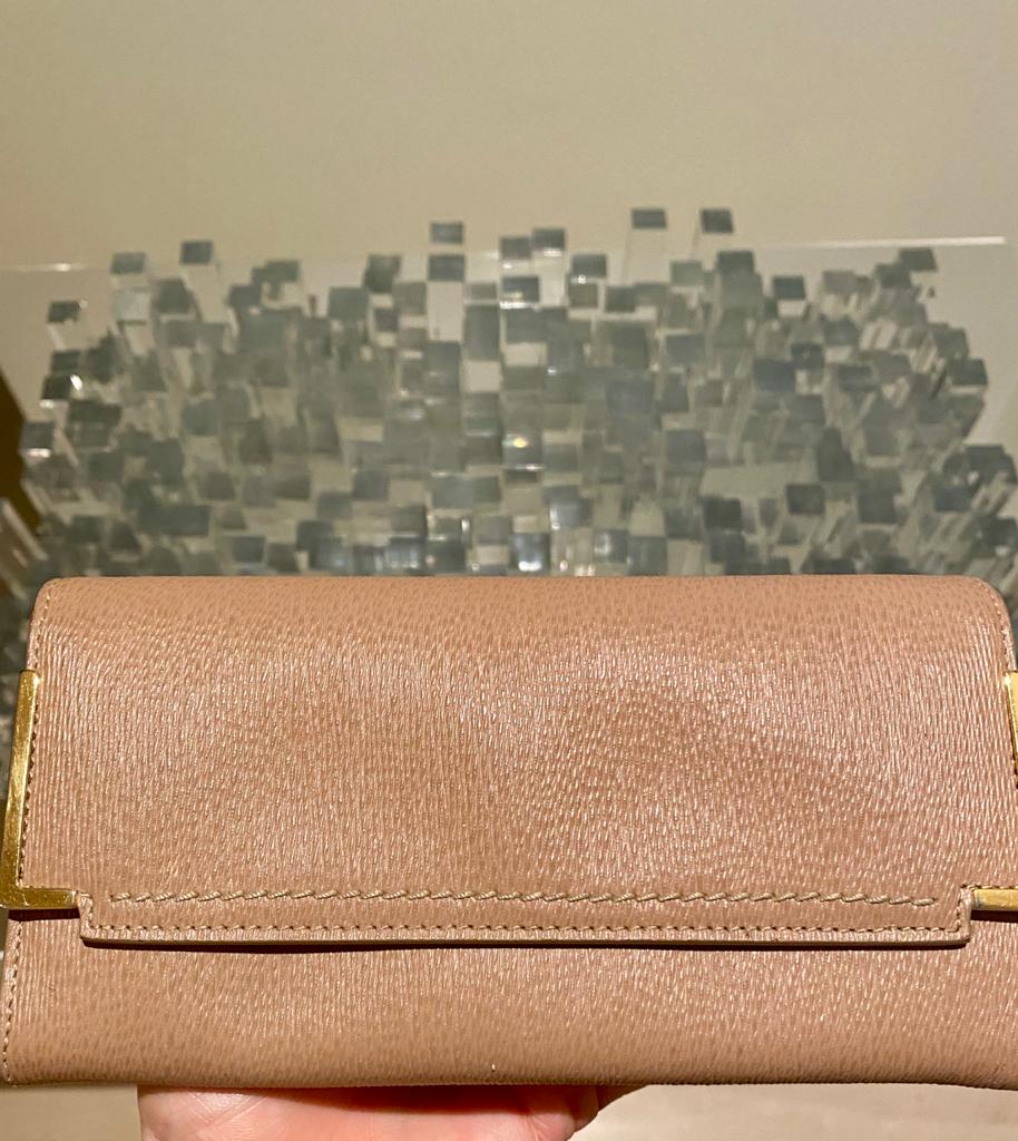 Carteira Lanvin Bege com Dourado