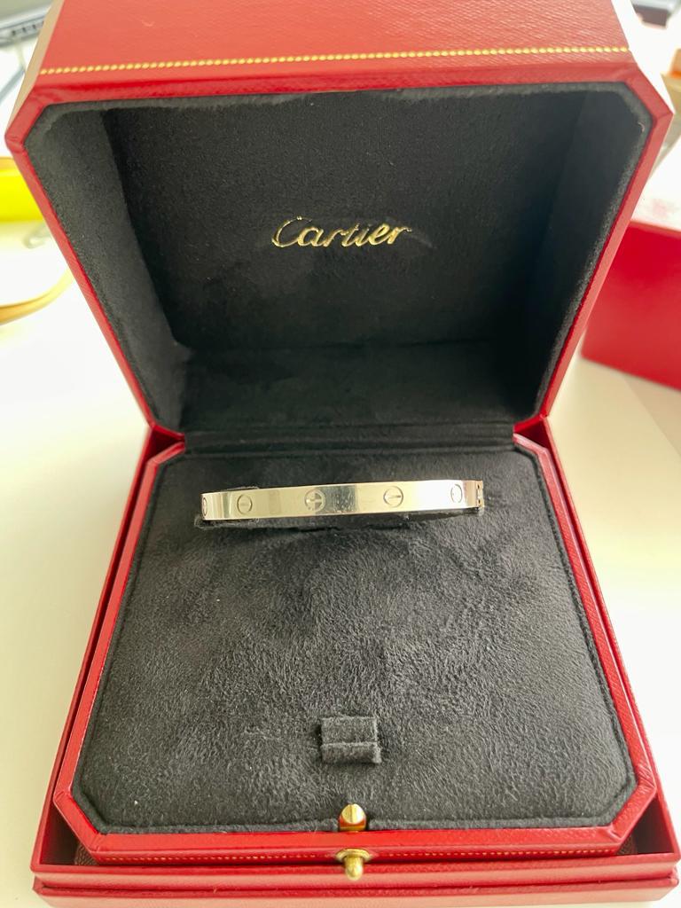 Pulseira Cartier Love Ouro Branco