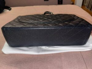 Bolsa Chanel Double Flap Caviar Maxi Preta