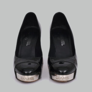 SCARPIN CHANEL PRETO E PRATA TAM. 37,5 BR