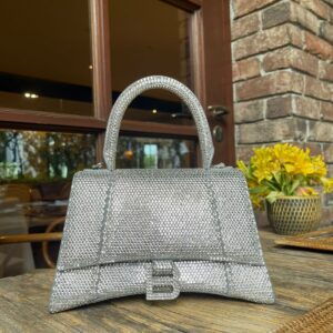 Bolsa Balenciaga Hourglass Strass Prata
