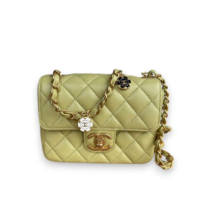 Bolsa Chanel Mini Square Flap Amarela