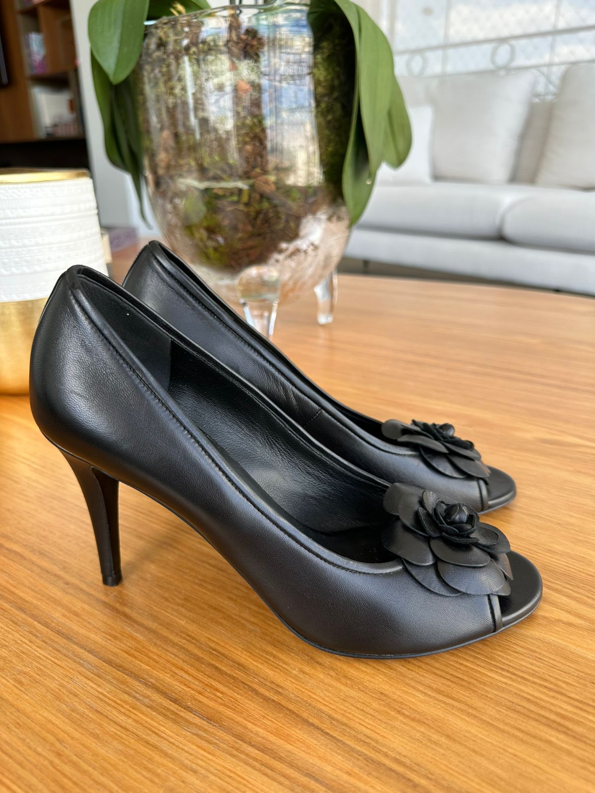 Peep Toe Chanel Camélia tam. 38 br