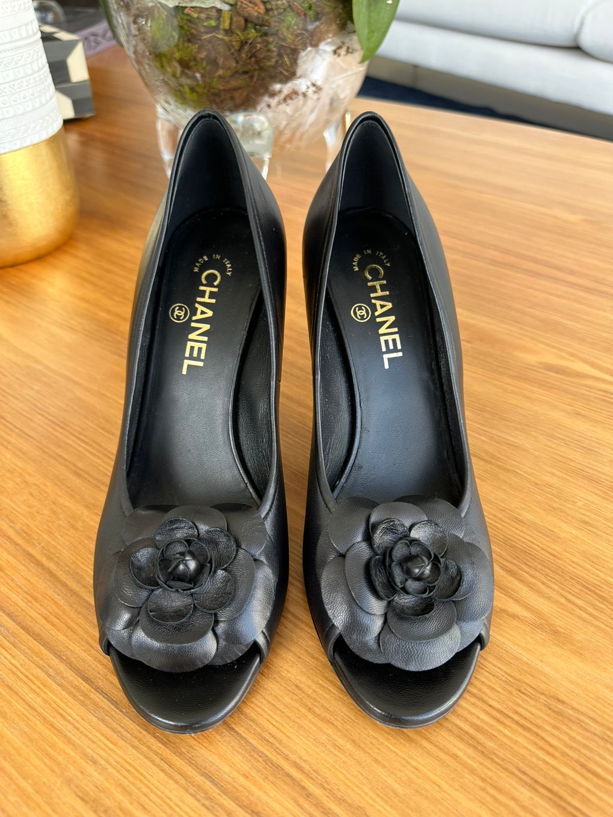 Peep Toe Chanel Camélia tam. 38 br