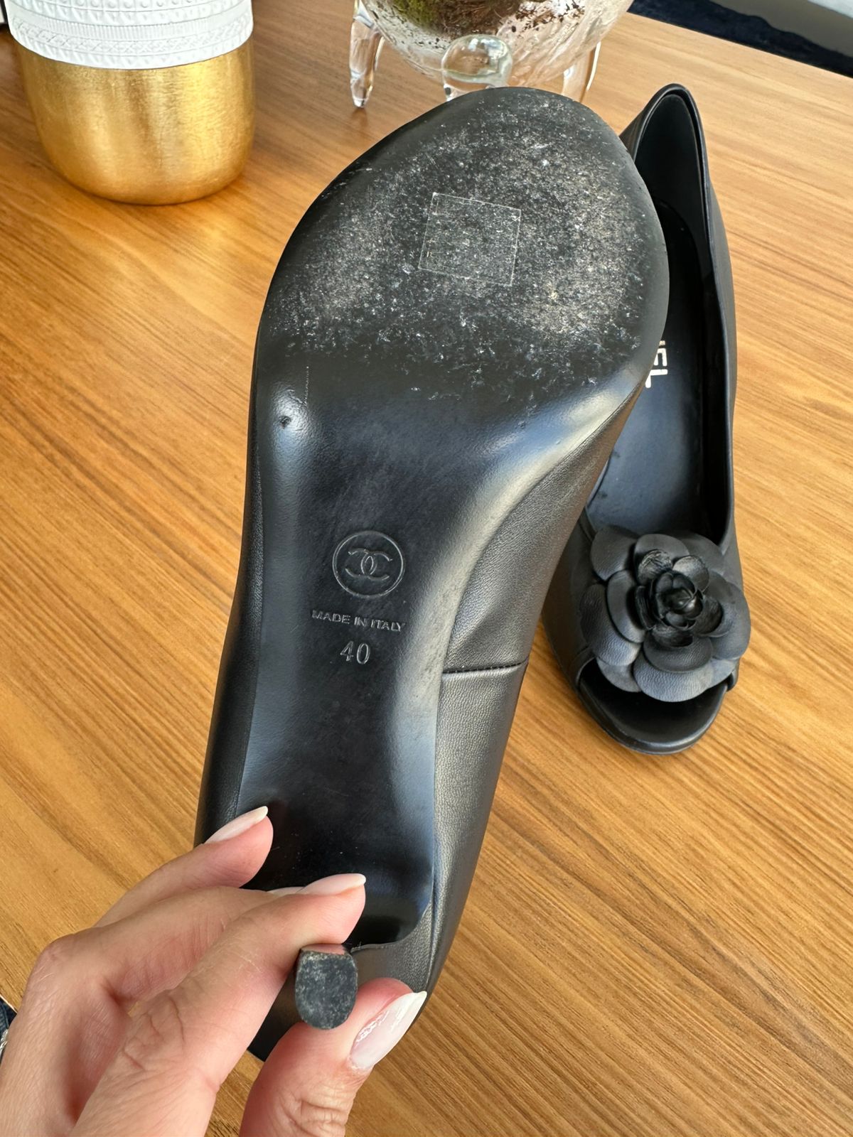 Peep Toe Chanel Camélia tam. 38 br