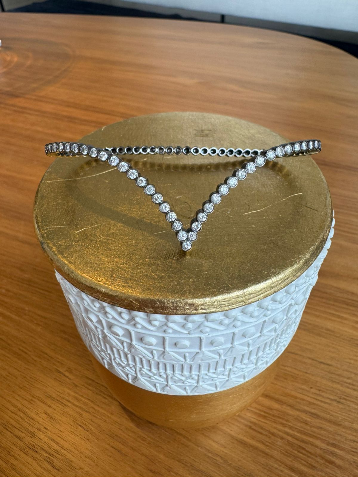 Pulseira de Mão Aron & Hirsch Ouro Negro com Brilhantes
