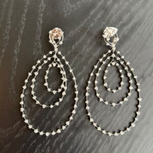 Brinco Talento Joias Ouro Branco com Brilhantes