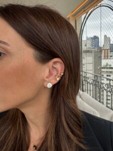 Brinco e Piercing Ana khouri com Brilhantes