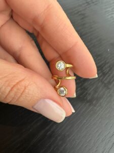 Brinco e Piercing Ana khouri com Brilhantes