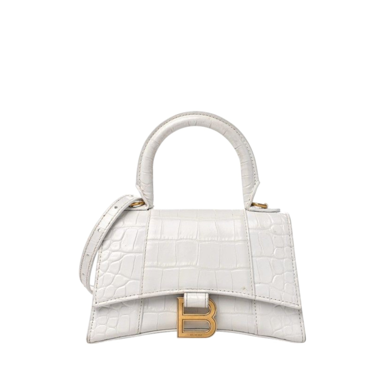 ⁠Bolsa Balenciaga Hourglass XS Branca
