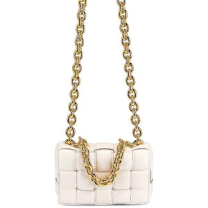 Bolsa Bottega Veneta Padded Cassette Chain Branca