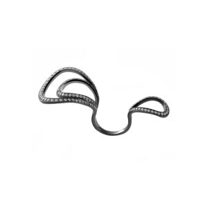 Anel Jack Vartanian Gala Gota Ouro Rodio Negro Diamante