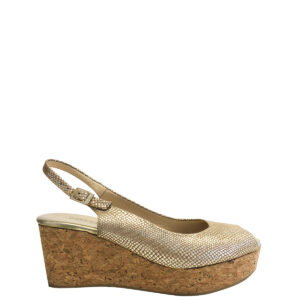 Sandália Jimmy Choo Anabela Dourada Tam. 40