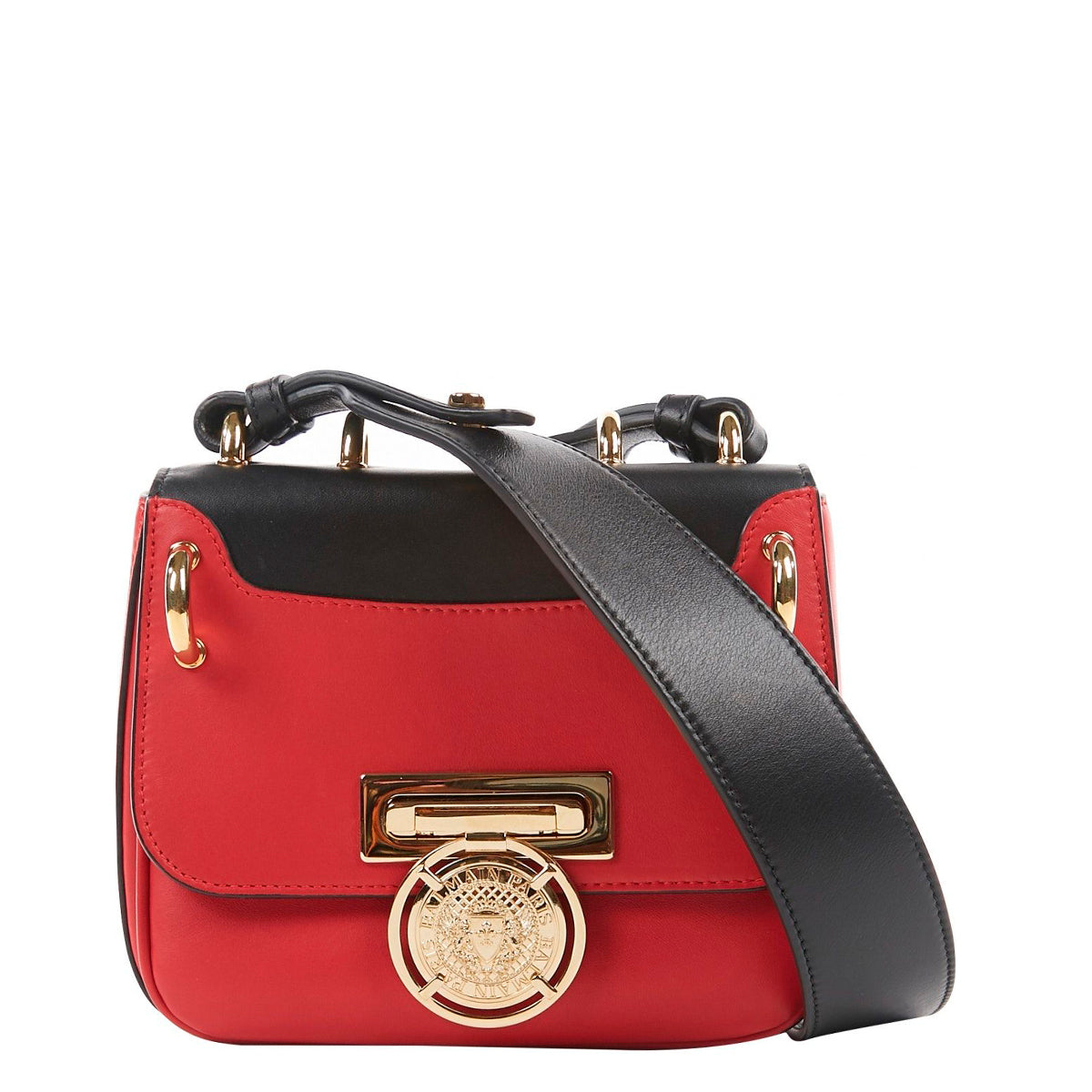 Bolsa Balmain Duo Color Vermelha Preta Renaissance Pequena