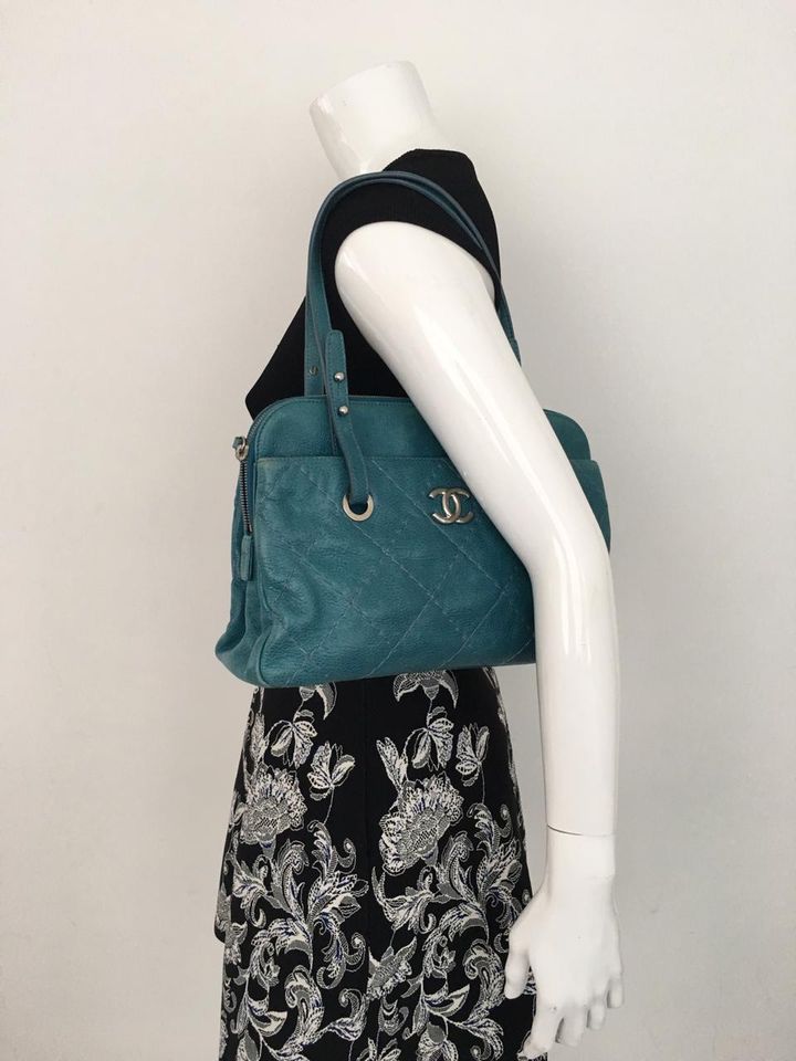 Bolsa Chanel Azul Turquesa