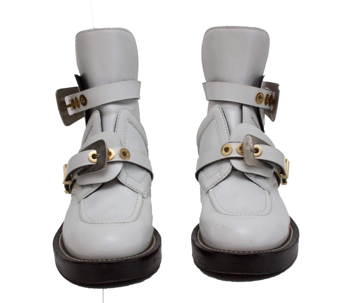 Bota Balenciaga Branca Com Fivelas Tam. 38
