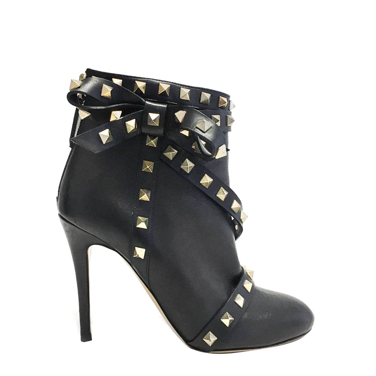 Bota Valentino Ankle Boot Preta Rockstud Tam. 37