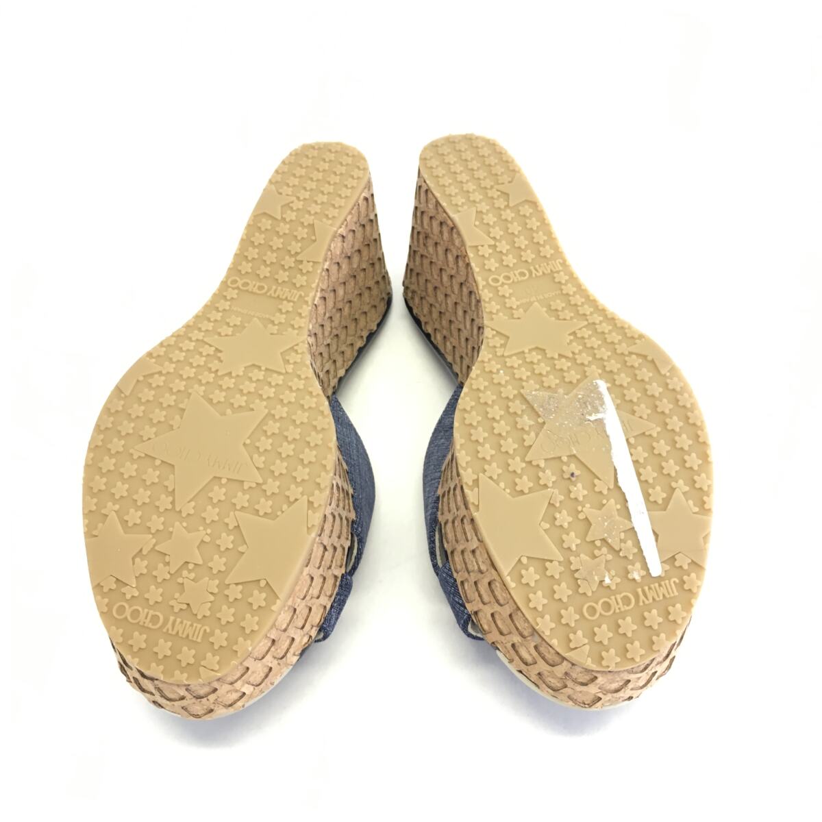 Tamanco Jimmy Choo Plataforma Azul e Bege Tam. 40