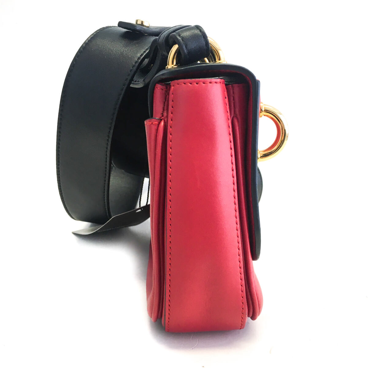 Bolsa Balmain Duo Color Vermelha Preta Renaissance Pequena