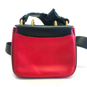 Bolsa Balmain Duo Color Vermelha Preta Renaissance Pequena