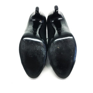 Bota Chanel Ankle Boot Preta Couro Tam. 38,5