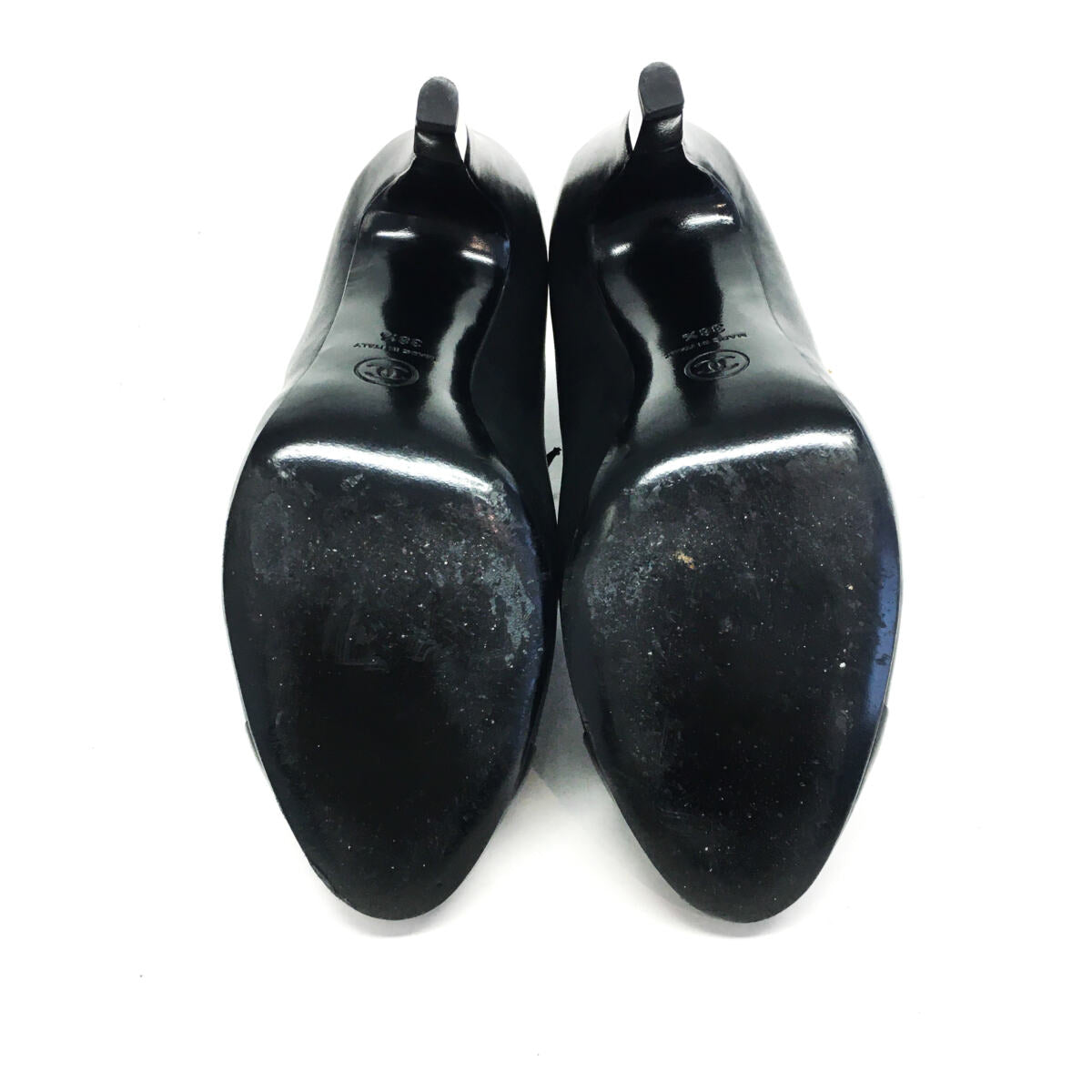 Bota Chanel Ankle Boot Preta Couro Tam. 38,5