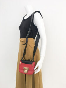 Bolsa Balmain Duo Color Vermelha Preta Renaissance Pequena