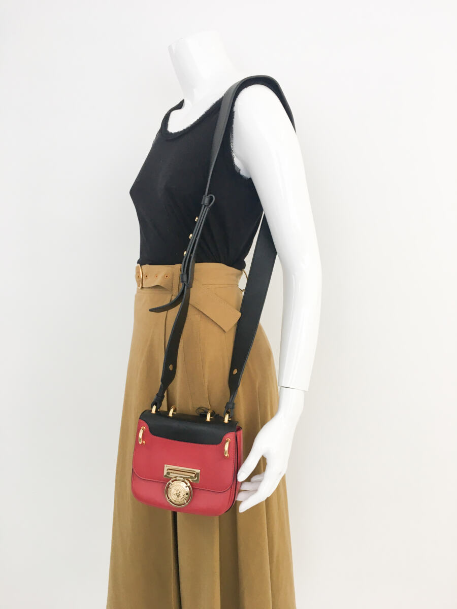 Bolsa Balmain Duo Color Vermelha Preta Renaissance Pequena